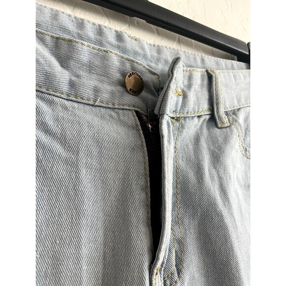 Palmer Heritage Distressed Hem High Rise Wide Leg Jeans Woman's Size 31 - Picture 3 of 16